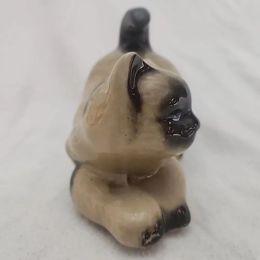 Statue Ceramic Siamese Cat MCS Brazil Hand Crafted Collectibles 431981 Vintage